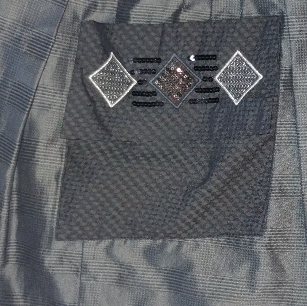 Le Cabochon Plaid Pleated skirt, gray size 6, great condition, made in Italy - Picture 2 of 8